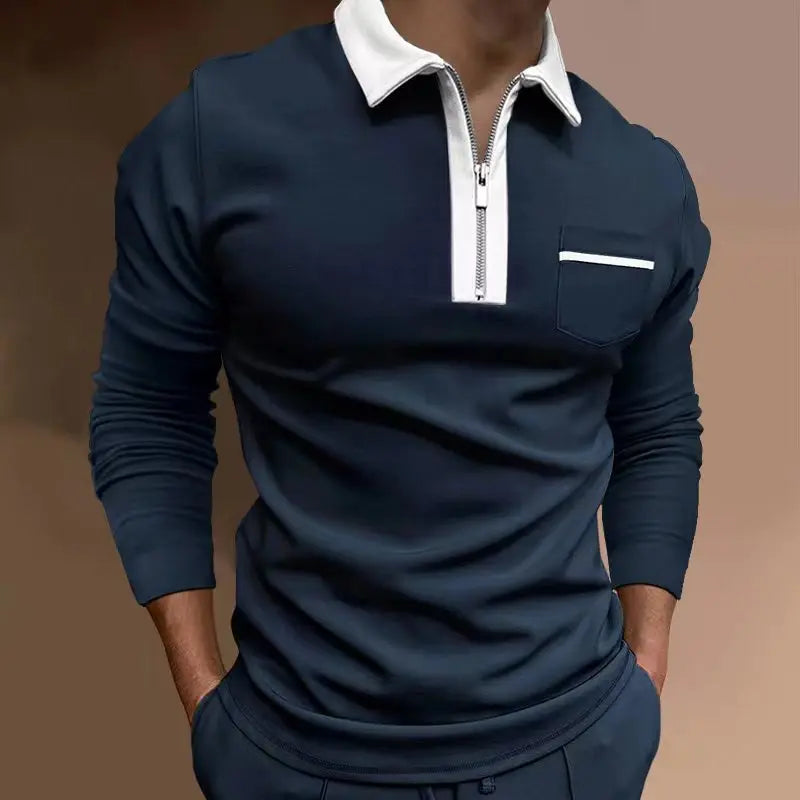 Fashion Slim Fit Pocket Long Sleeve Men's T-shirt - KYAAN