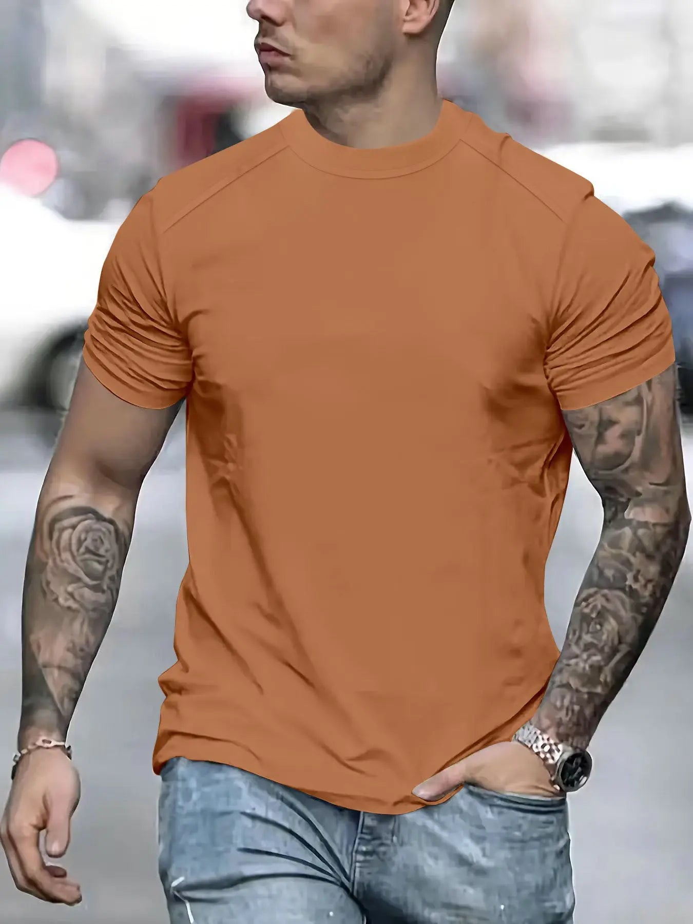 T-shirt Crew Neck Casual Trendy Tops - KYAAN