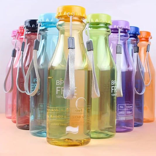 Vibrant Candy-Colored Soda Bottle Set - Durable PC Plastic, Transparent Sealed Tea & Water Cups for Outdoor Leisure - KYAAN