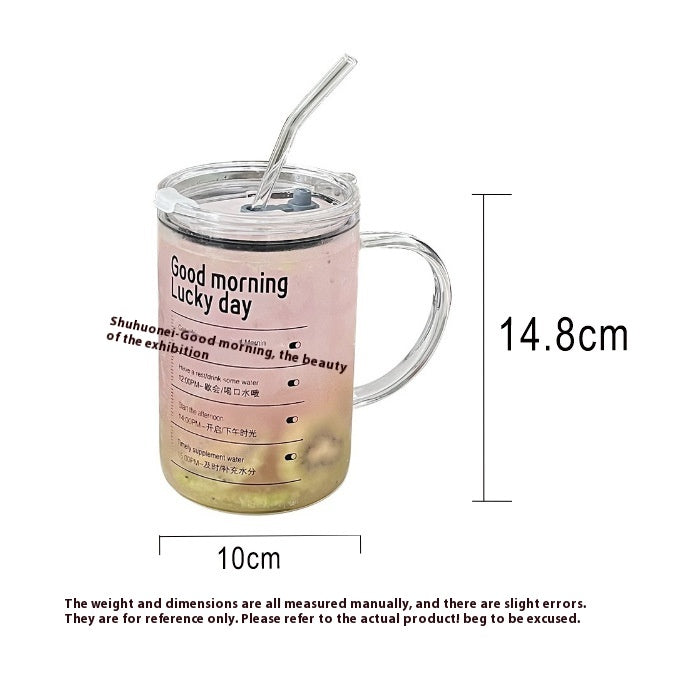 Large Capacity Cup With Straw Ins High Temperature Resistant Cup Good-looking Drinking Water