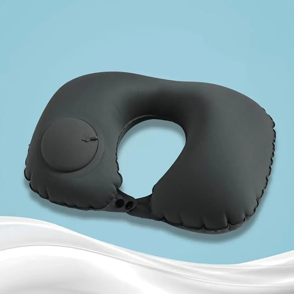 1pc Compact Inflatable U-Shaped Pillow - Portable Neck Support For Travel, Office Naps & Airplane Comfort - KYAAN