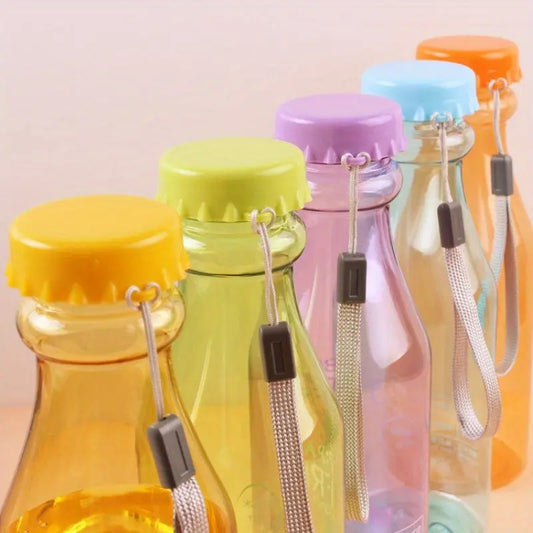 Vibrant Candy-Colored Soda Bottle Set - Durable PC Plastic, Transparent Sealed Tea & Water Cups for Outdoor Leisure - KYAAN