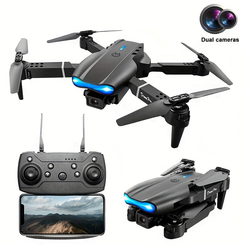 E99 Drone With Dual Camera, Foldable RC Drone Toy For Beginners, Indoor And Outdoor Affordable UAV Halloween Christmas Gift - KYAAN