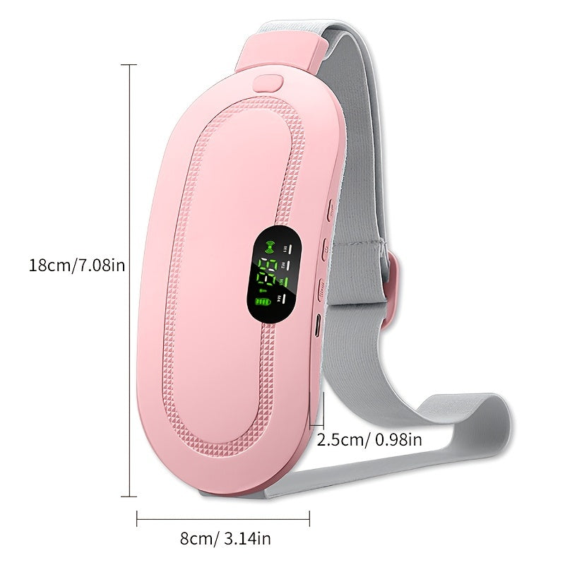 Electric Heating Belt Women's Menstrual Hot Compress Warm Palace Treasure Home Protective Belt Hot Compress Vibration Waist Massager Charging Palace Warm Stomach Heating Pad - KYAAN