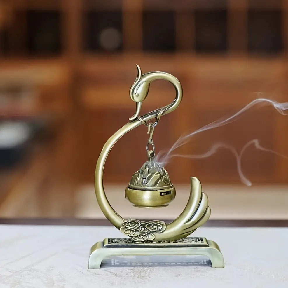 1pc Swan Censer, Made Of Zinc Alloy, Swan In Chinese Tradition Means Longevity And Good Luck, Suitable For Yoga Studio, Suitable For Camping, Garden, Courtyard, Classic Candlelight Dinner Props, Gifts - KYAAN