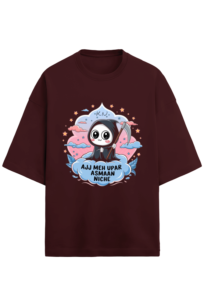 Ajj Meh Upar Asmaan Niche Cute Oversized T-Shirt - KYAAN URBAN ELEGANCE