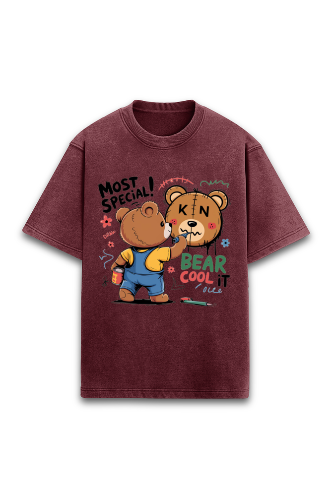 Bear Cool It Acid Wash UNISEX T-Shirt - KYAAN URBAN ELEGANCE