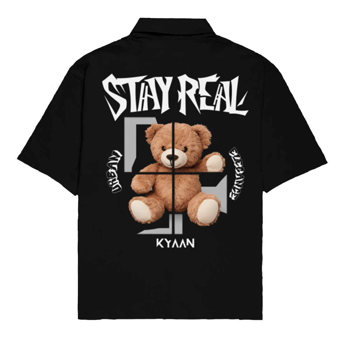 Stay Real Unisex Oversized Shirt - KYAAN URBAN ELEGANCE