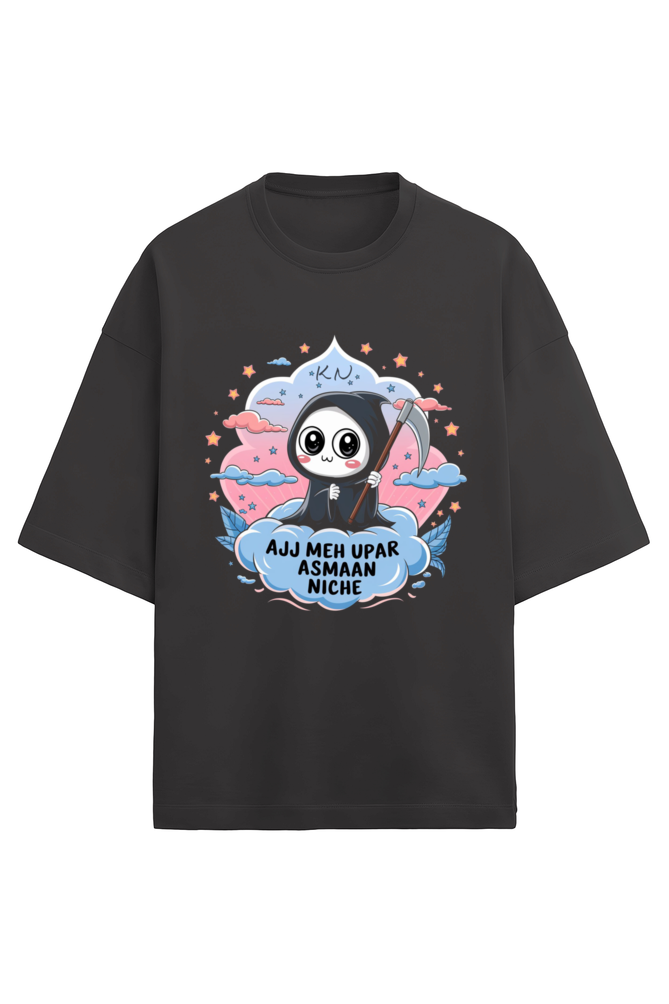 Ajj Meh Upar Asmaan Niche Cute Oversized T-Shirt - KYAAN URBAN ELEGANCE