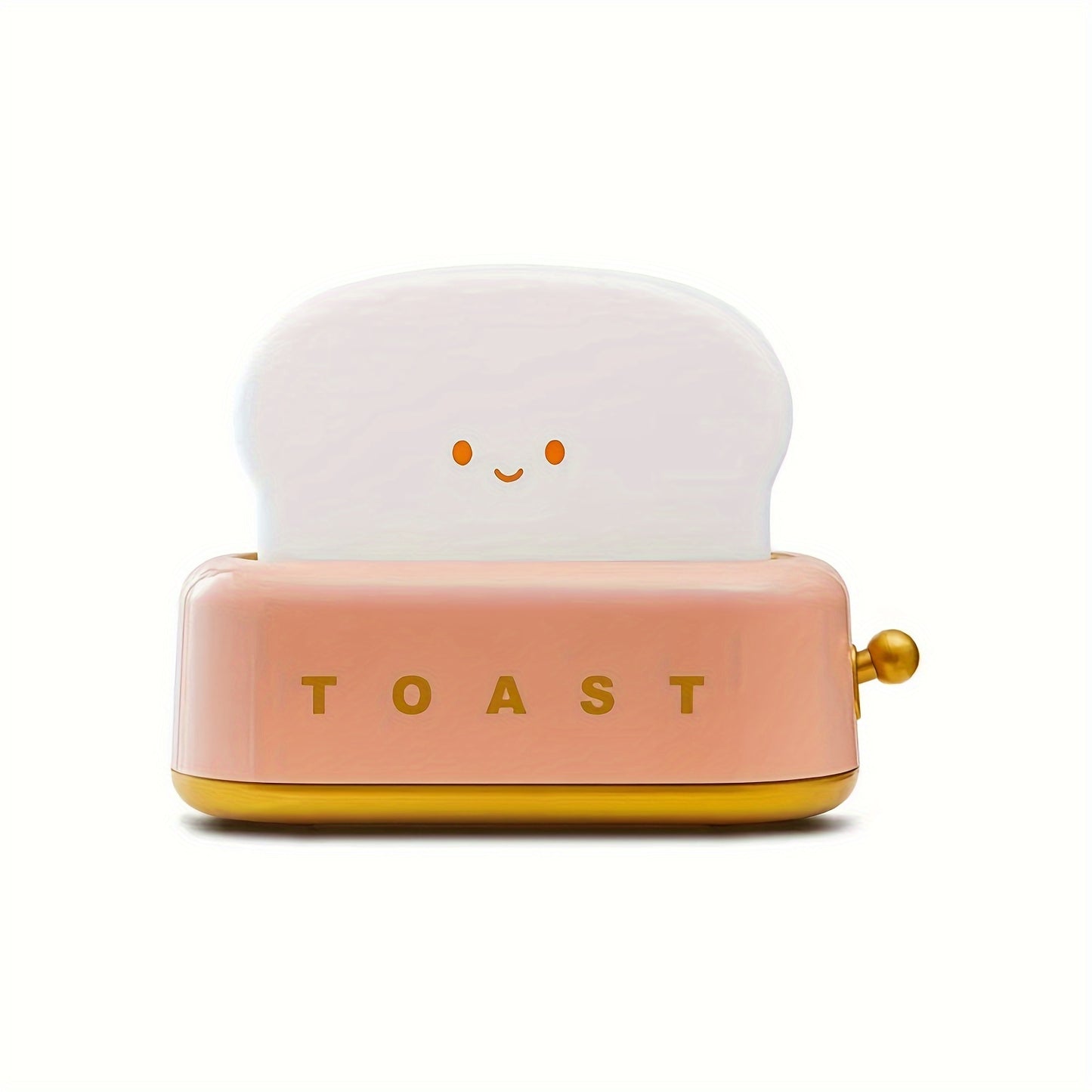 3000K USB Rechargeable Cute Toaster Shape LED Table Lamp, Heartwarming Decorative Table Lamp Toast Bread LED Night Light Creative Design Bread Night Light Suitable for Family use Perfect Birthday Christmas Gift(Green/Orange/Pink) - KYAAN