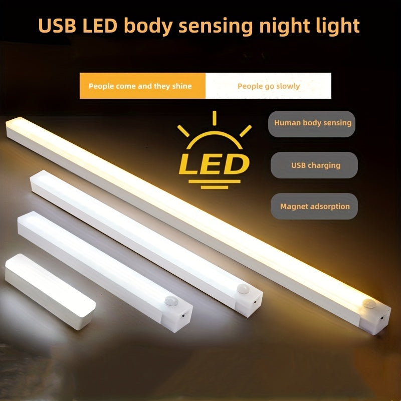 Motion-Activated LED Light Bar - Ultra-Thin, Wireless, USB Rechargeable, Perfect For Kitchen Cabinets, Stairs, Hallways & Wardrobes! - KYAAN