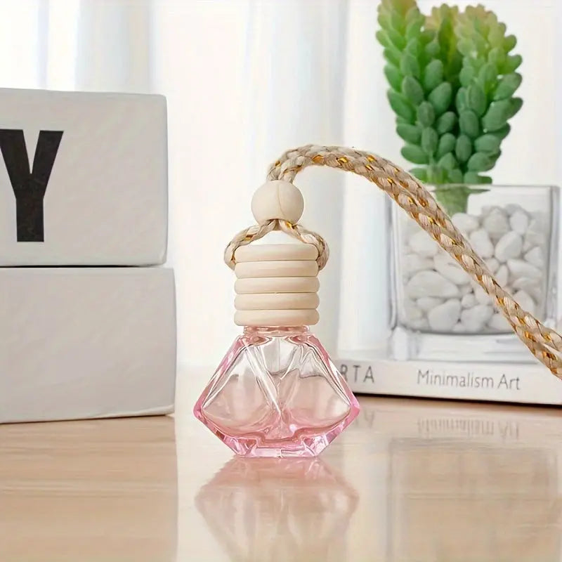 1pc 0.27oz Car Aromatherapy Bottle Pendant - Empty Essential Oil Diffuser - Refillable Hanging Diffuser Bottle, Air Fresher Ornament Vials For Car And Home - KYAAN