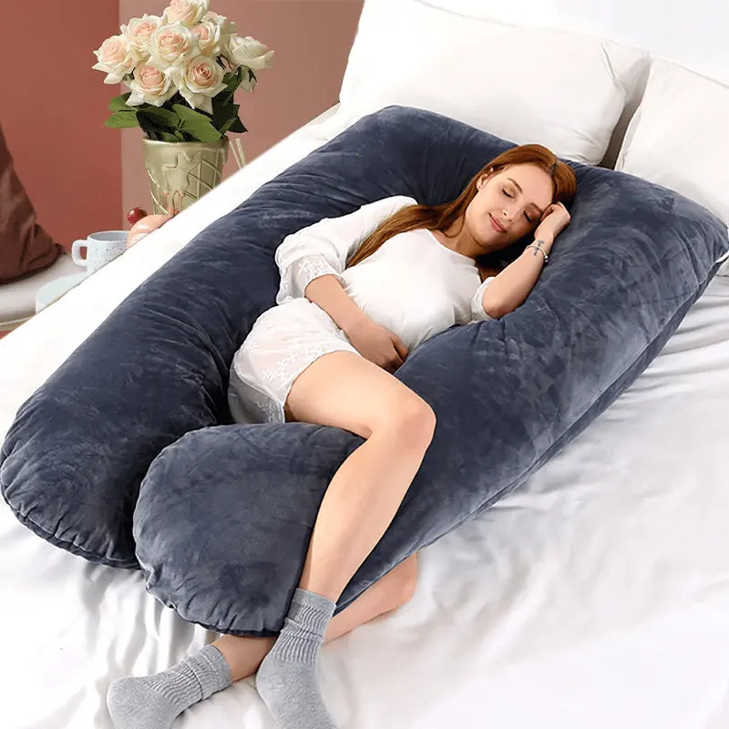 Ultimate Comfort For Expectant Mothers: U-Shaped Pregnancy Pillow With Multifunctional Waist Support Christmas, Halloween, Thanksgiving Day Gift Carnival - KYAAN