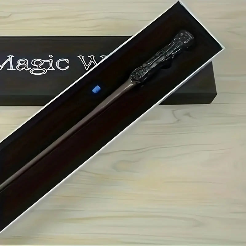 Preppy Style Wooden Magic Wand Set with LED Illumination, Battery Operated, Low Voltage ≤36V, Gift Box Included - Pack of 1 - KYAAN