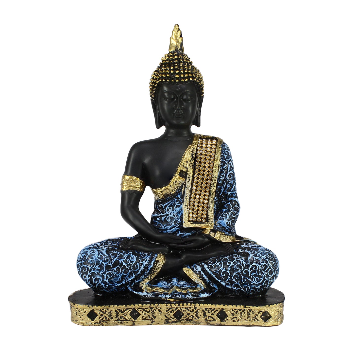 Blue Meditating Buddha Decorative Showpiece - 24 cm