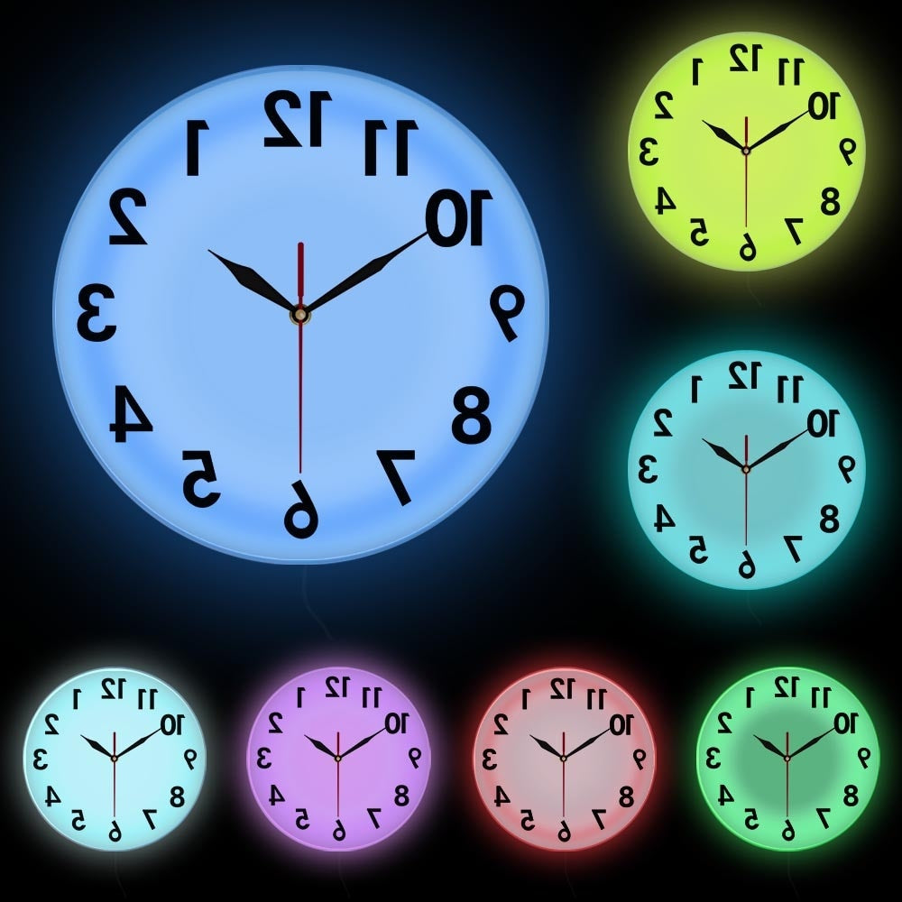 LED Light White Frame Halloween Home Decorative Wall Clock - KYAAN