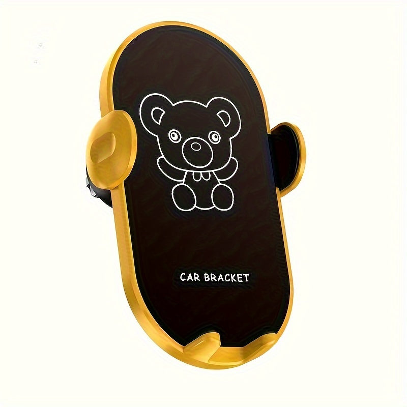 1pc Car Mobile Phone Bracket The New Car With Navigation Support Rack Bear Cartoon Car Air Outlet Fixed Mobile Phone Rack - KYAAN