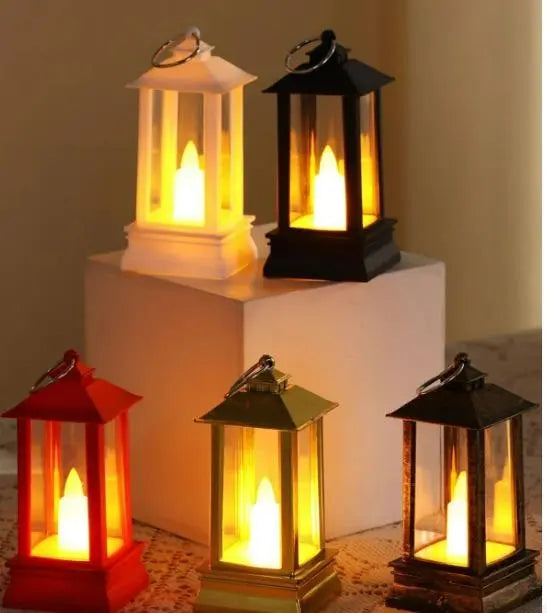 Decorative Lanterns Hanging Lantern with Flashing Led Pillar Candles Battery Operated(Pack Of 1) - KYAAN