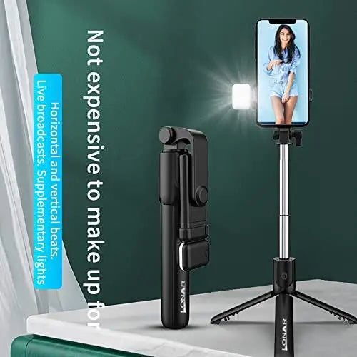 Extendable Flash 3-in-1 Selfie Stick Tripod with Bluetooth Remote - KYAAN