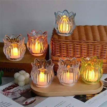 Lotus LED Tealight Oil Lamp Diya - KYAAN