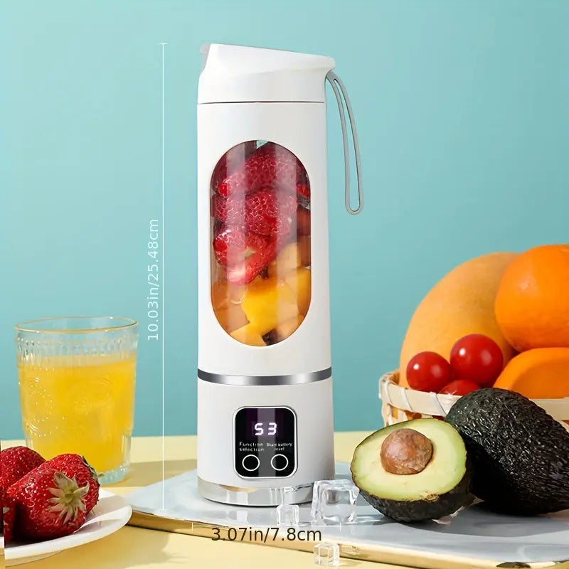 YAOWITHSU Portable Blender with LED Display - 15.22oz USB Rechargeable Juicer for Smoothies & Fresh Juice, Ideal for Sports & Outdoor Use - KYAAN