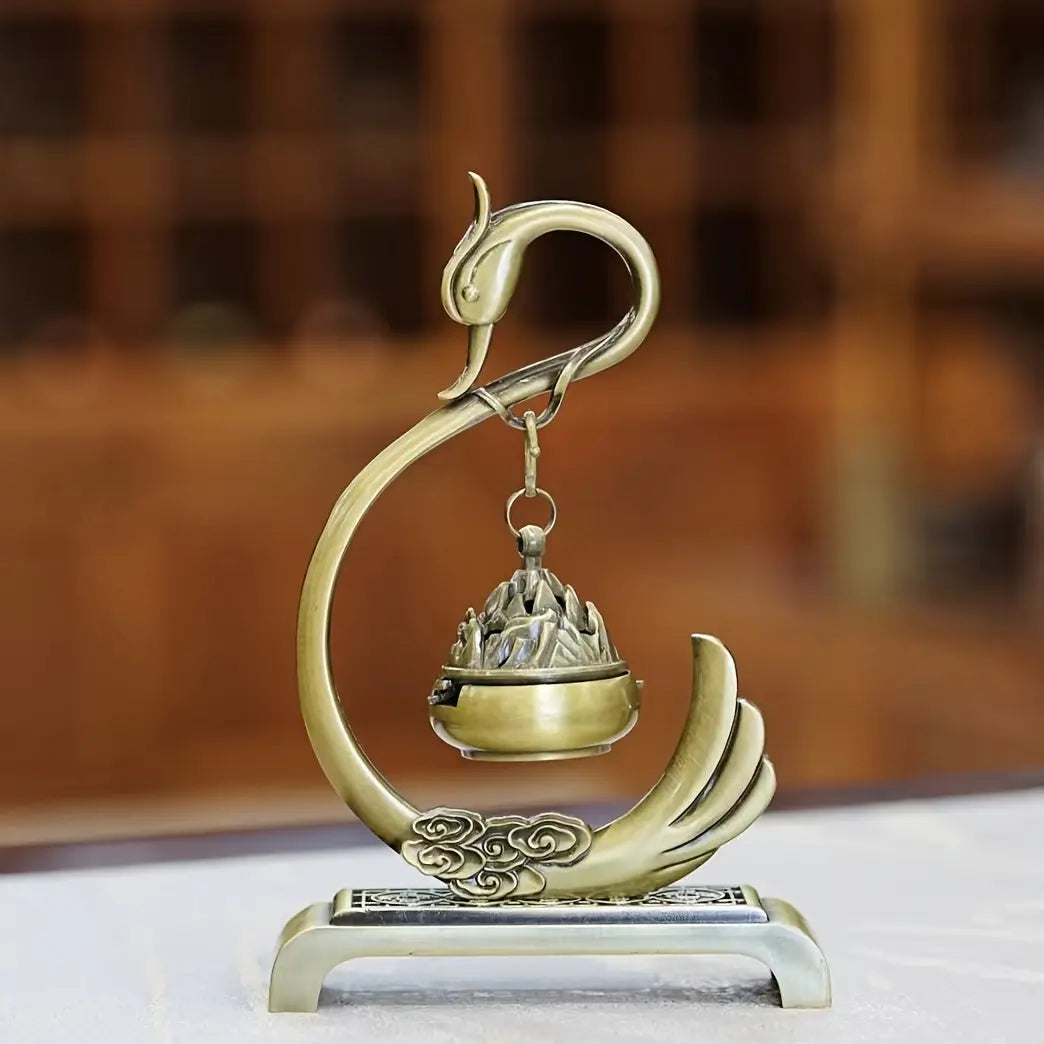 1pc Swan Censer, Made Of Zinc Alloy, Swan In Chinese Tradition Means Longevity And Good Luck, Suitable For Yoga Studio, Suitable For Camping, Garden, Courtyard, Classic Candlelight Dinner Props, Gifts - KYAAN