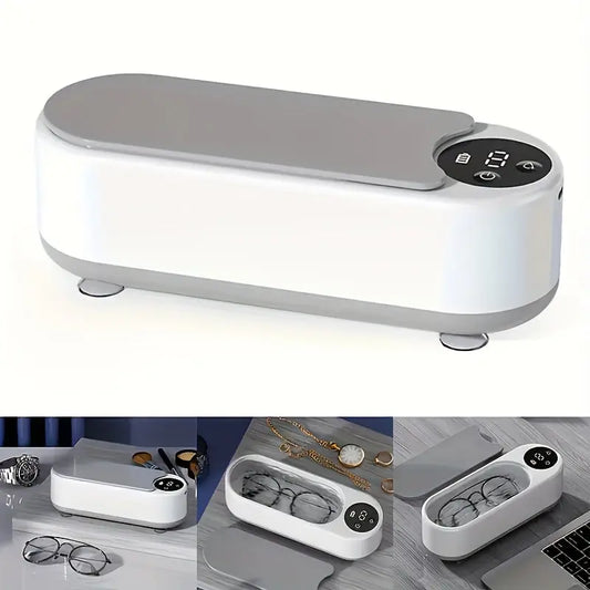 Ultrasonic Cleaner Portable Multi-Purpose Cleaning Machine for Jewelry, Watches, Eyeglasses, and Dental Appliances with Rechargeable Lithium Battery, 200mAh USB Charging, Low Voltage Operation - KYAAN