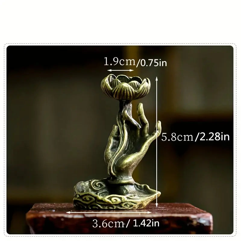 1pc, Backflow Incense Burner Holder, Buddha's Hand Designed Aromatherapy Furnace Incense Burner Ornaments Sandalwood Incense Burner Bedroom Accessories Room Decoration - KYAAN