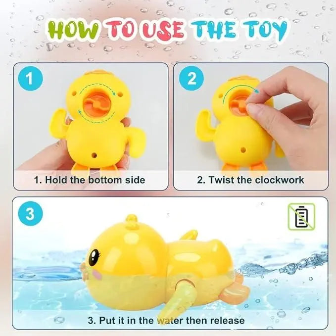 Bath Toy Swimming Duck Wind Up Water Floating Duck Toy - KYAAN