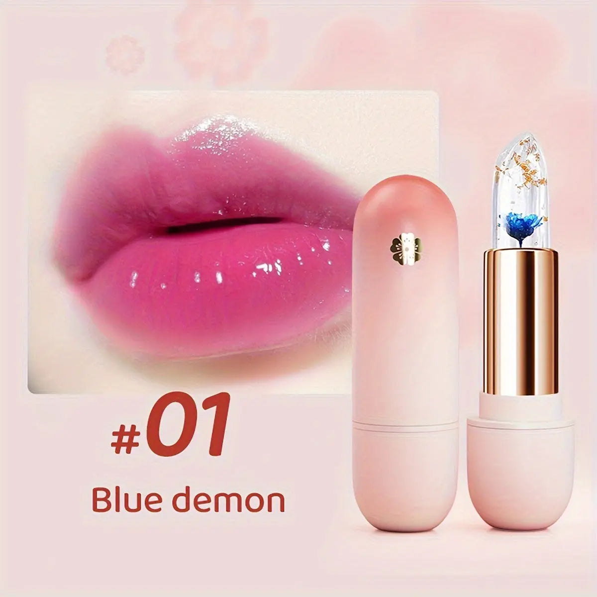 Crystal Translucent Color-changing Petal Jelly Lipstick Temperature Change Lazy Lipstick Moisturizing Nourishing Water Feeling Natural Color Lipstick Valentine's Day Gifts - KYAAN