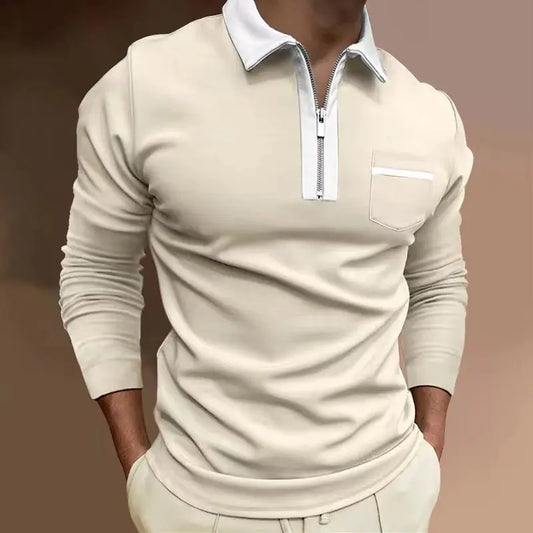 Fashion Slim Fit Pocket Long Sleeve Men's T-shirt - KYAAN