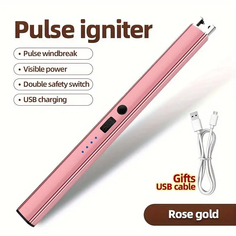 1pc New Electronic Pulse Igniter, Kitchen Celestial Gas Ignition Gun, Charging Lighter Candle Ignition Stick - KYAAN