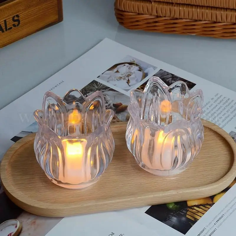 Lotus LED Tealight Oil Lamp Diya - KYAAN