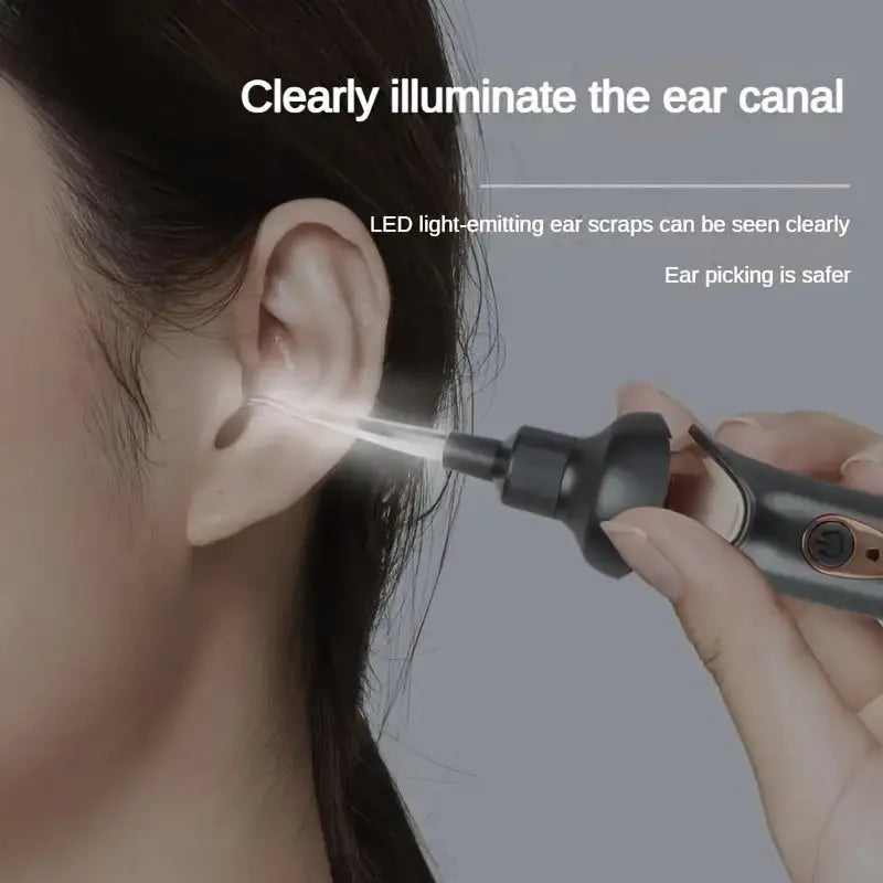 Electric Ear Picking Suction Tool, Ear Digging Spoon, Luminous Ear Excrement Cleaner With Light And Charging Type - KYAAN