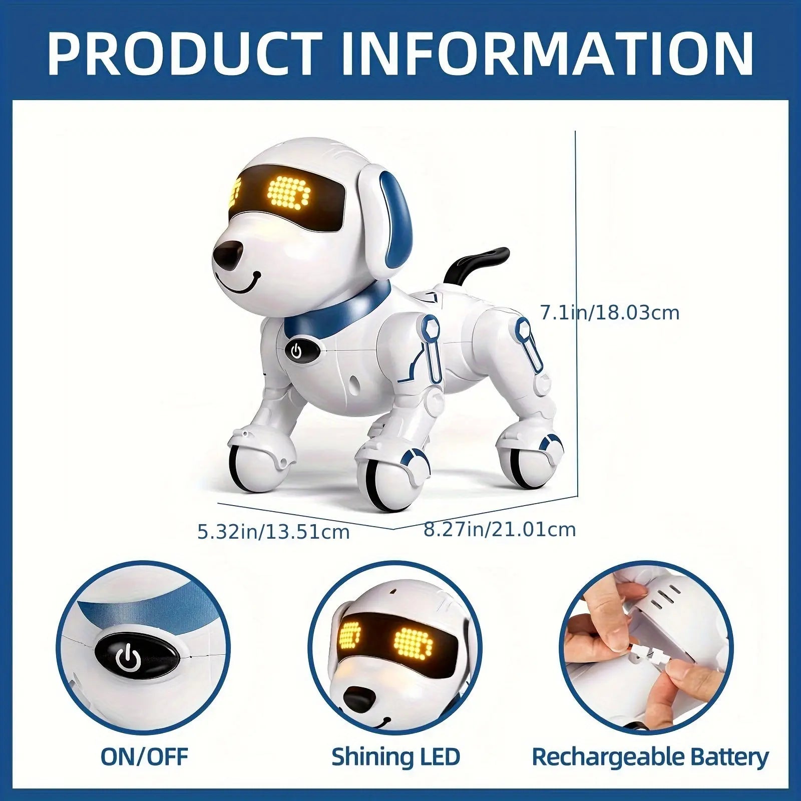 Electronic Pet Dog, Smart Machine Dog, Stunt Machine Dog, Conversational Intelligent Programming, Companion Education Toy, Robot Dog, Christmas, Halloween Gift - KYAAN