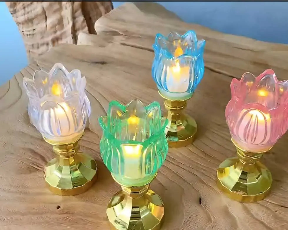 Lotus LED Tealight Oil Lamp Diya - KYAAN