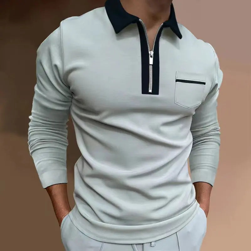 Fashion Slim Fit Pocket Long Sleeve Men's T-shirt - KYAAN