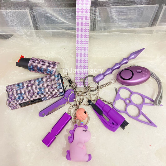 10 Pcs Self Defense Keychain -Unicorn's Butterfly Garden Set - KYAAN