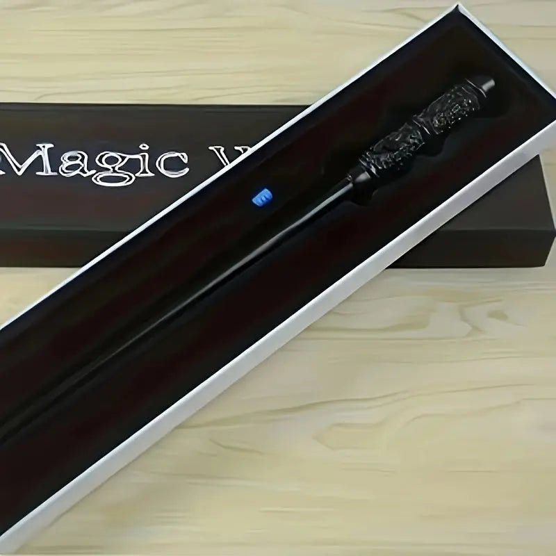 Preppy Style Wooden Magic Wand Set with LED Illumination, Battery Operated, Low Voltage ≤36V, Gift Box Included - Pack of 1 - KYAAN