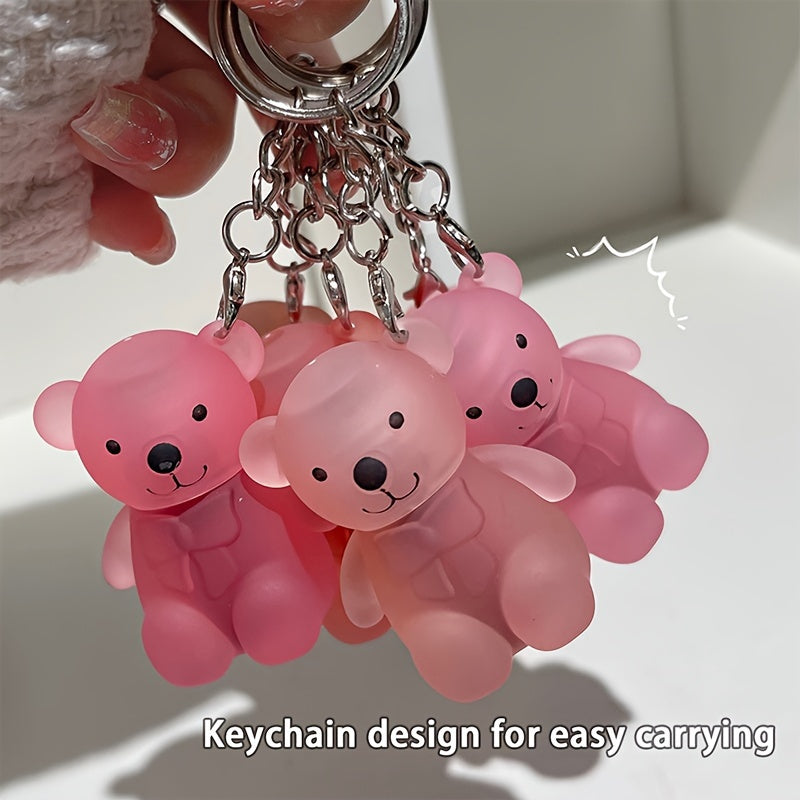 Cute Bear Velvet Lip Clay Matte Lip Glaze, Silky Low Saturation Lip Color With Keychain For Easy Carrying - KYAAN