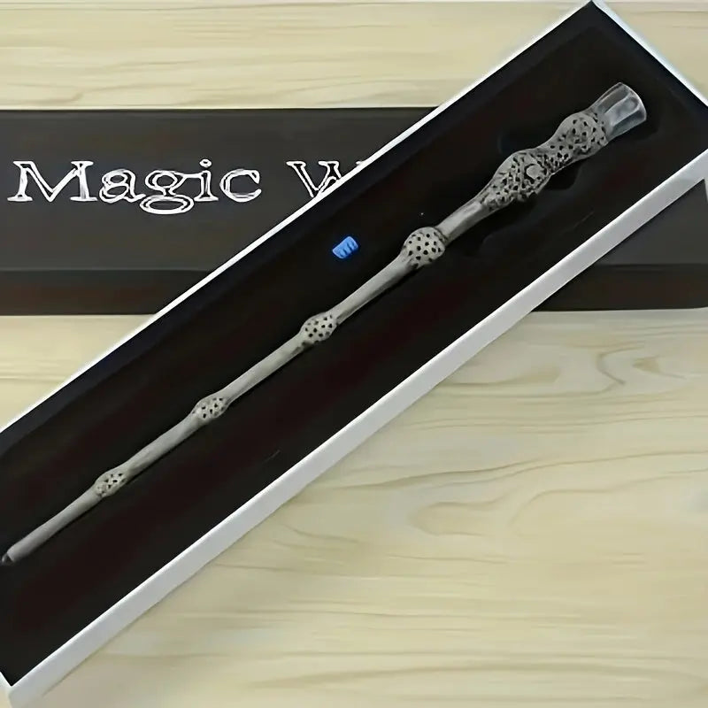 Preppy Style Wooden Magic Wand Set with LED Illumination, Battery Operated, Low Voltage ≤36V, Gift Box Included - Pack of 1 - KYAAN