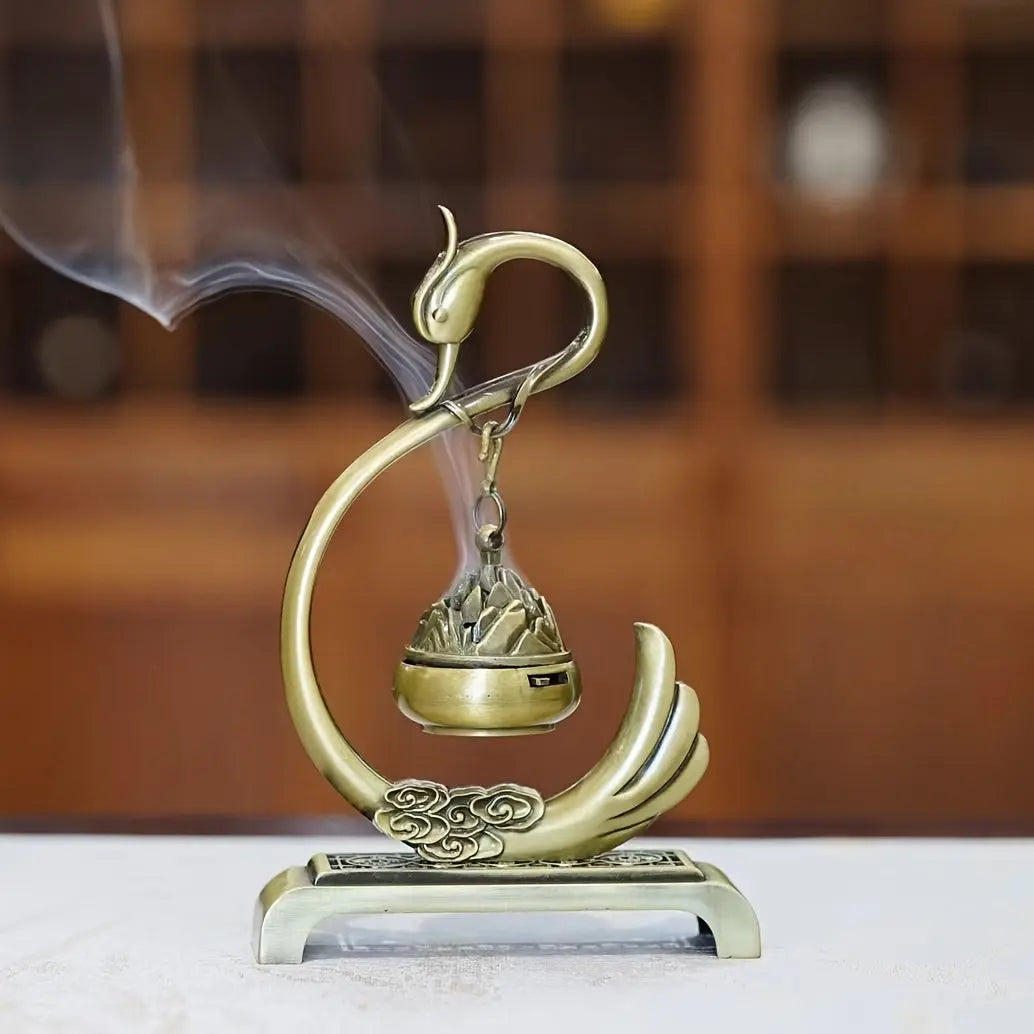 1pc Swan Censer, Made Of Zinc Alloy, Swan In Chinese Tradition Means Longevity And Good Luck, Suitable For Yoga Studio, Suitable For Camping, Garden, Courtyard, Classic Candlelight Dinner Props, Gifts - KYAAN