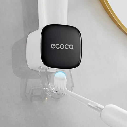 ECOCO Automatic Toothpaste Dispenser, Wall-Mounted Toothpaste Squeezer Holder, Water-Resistant, No Electricity Required, Bathroom Organizer Accessory, Hands-Free Toothpaste Squeezing - KYAAN