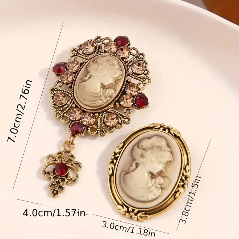 2pcs Royal Embossed Brooches, Retro Elegant Pins For Daily Casual Party Dressing, Exquisite Brooches, Perfect Gift - KYAAN