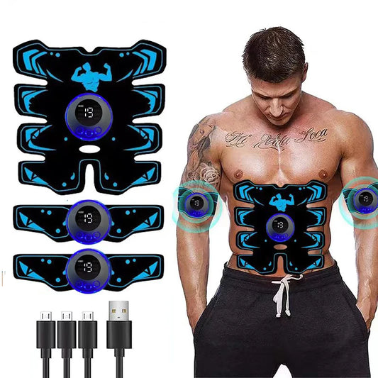 USB Rechargable EMS Muscle Stimulator ABS Arm 3 IN 1 Trainer Pad Wireless Smart Fitness Abdominal Training Electric Body Slim - KYAAN