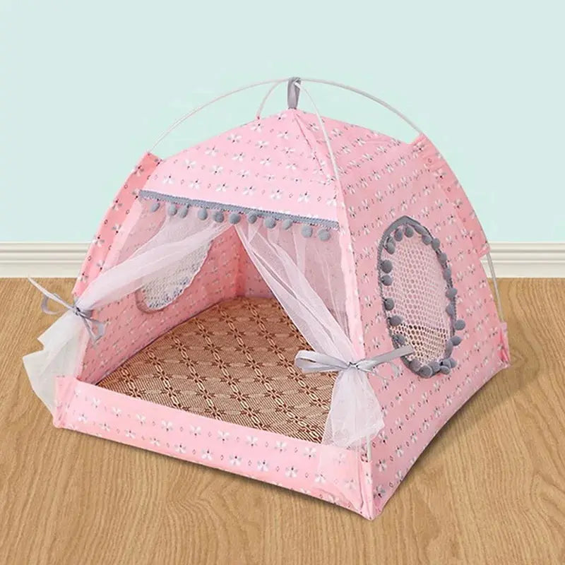 Sweet Princess Cat Bed Foldable Cats Tent Dog House Bed Kitten Dog Basket Beds Cute Cat Houses Home Cushion Pet Kennel Products - KYAAN