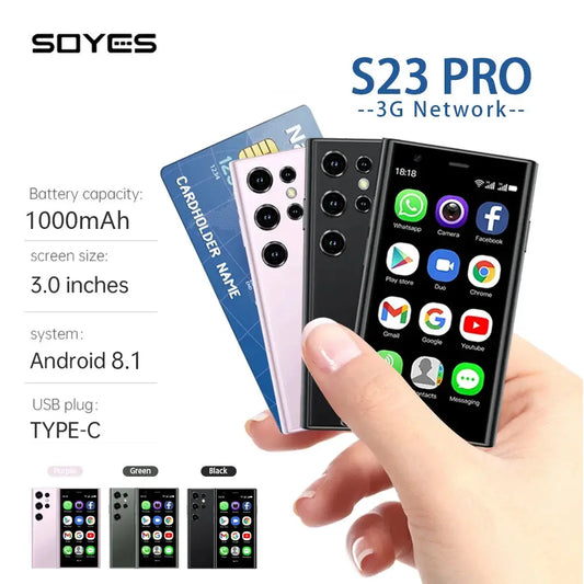 SOYES S23 Pro Mini Smartphone Android 8.1 Dual SIM 3.0 Inch 1000mAh 3G Mobile Phone 2GB+16GB 1000mAh Small Super Mini Cellphone - KYAAN