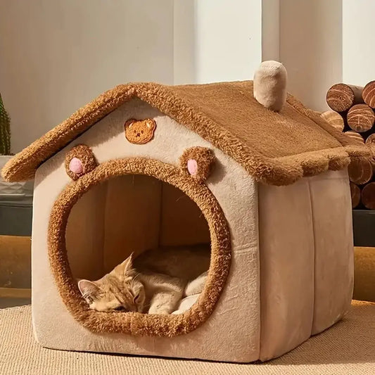 Foldable Pet House Removable Washable Cat House Puppy Cave Sofa Pet Bed House for Extra Small Dogs and Small and Medium Cats - KYAAN