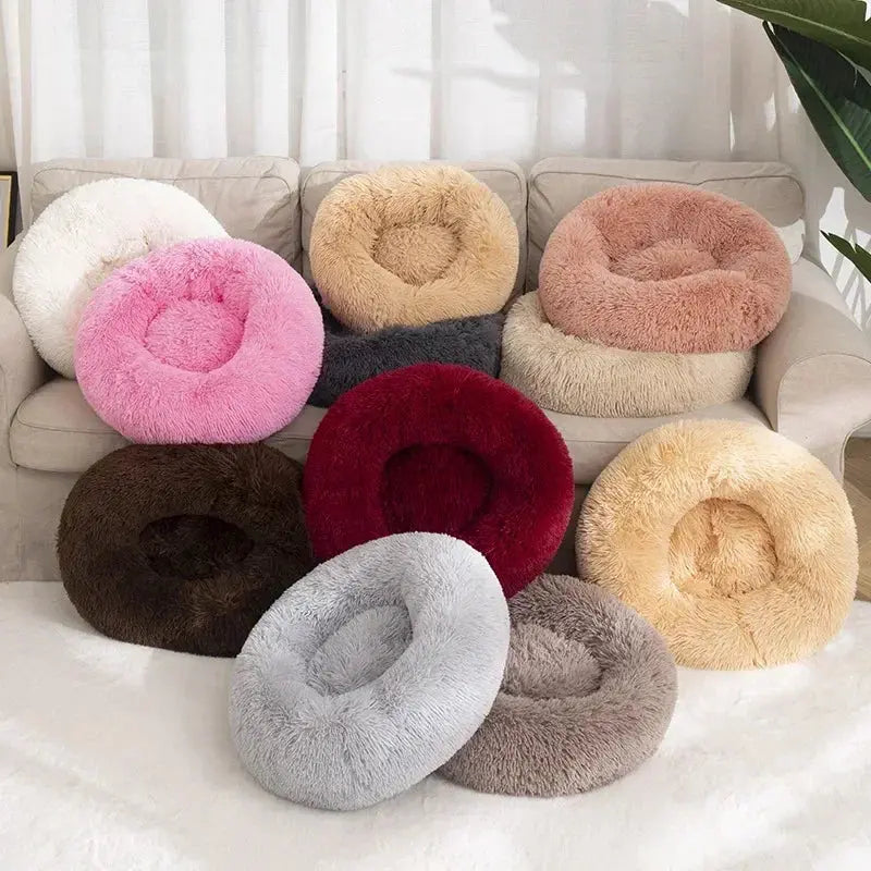 Cats Bed House Donut Round Sofa Supplies Winter Pet Accessories Warm Products Cushions Basket Kitten Mat For Cat Dog Beds - KYAAN