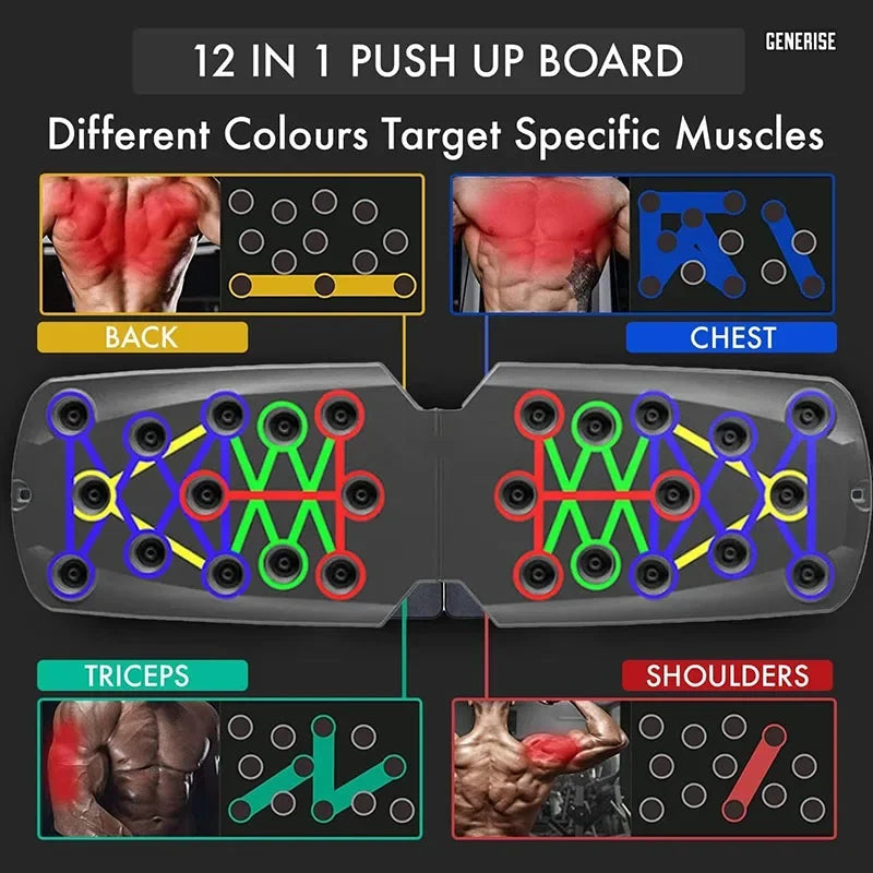 Push Up Board 21 in 1 Portable Folding Exercise Station Portable Push up Fitness Equipment Strength gym Training Equipment - KYAAN